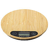 Ваги електронні кухонні Kamille KM-7109 20*20*2,3см Світле дерево Електронні ваги для кухні, фото 5