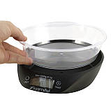 Ваги електронні кухонні Kamille KM-7110 20,5*18,4*6,1см Чорний Ваги з чашею для кухні Кухонні ваги, фото 8