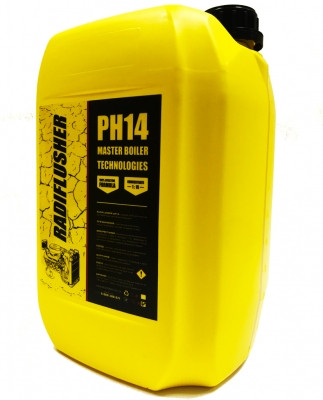 Лужний засіб для промивки радіатора, печі, системи охолодження авто RADIFLUSHER pH14, 10 л, фото 1