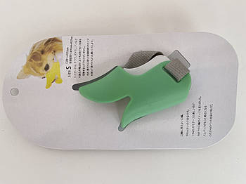 Силиконовый намордник для собак уточка зеленый, S d-12 см