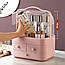 Органайзер для косметики Пилезахисний Водонепроникний Cosmetic Storage Box LD 288 Двох'ярусний бокс Рожевий, фото 9