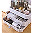 Органайзер для косметики Пилезахисний Водонепроникний Cosmetic Storage Box LD 288 Двох'ярусний бокс Сірий, фото 5