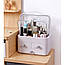 Органайзер для косметики Пилезахисний Водонепроникний Cosmetic Storage Box LD 288 Двох'ярусний бокс Сірий, фото 7