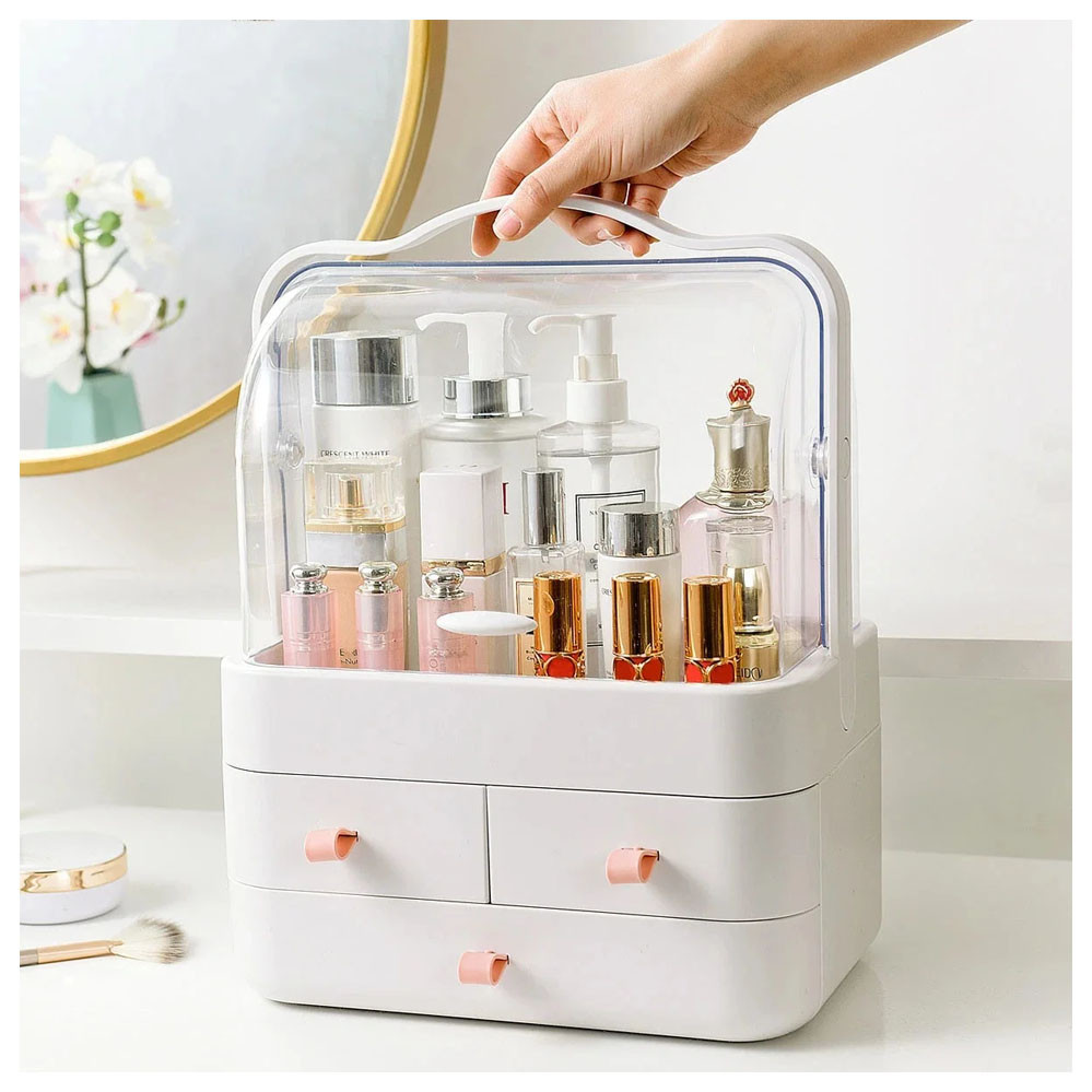 Органайзер для косметики Пилезахисний Водонепроникний Cosmetic Storage Box LD 288 Двох'ярусний бокс Сірий