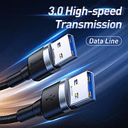 Кабель USB Type A, USB Type A BASEUS перехідник ЮСБ - ЮСБ 3.0 тато - тато AM/AM 1м (чорний), фото 7