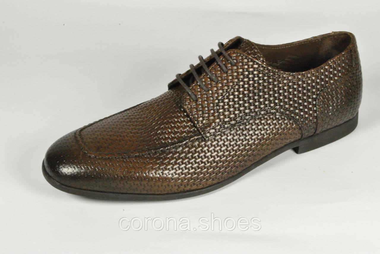 Чоловічі класичні туфлі, натуральна шкіра, колір коричневий, розмір 40