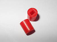 Колпачек на кнопку D=6 H-7mm красный для штока 2х3mm