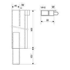 Передня стійка борту H-400 мм L/R
