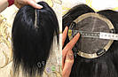 Чорна накладка з натурального волосся на шпильках кліпсах, на волосся, фото 3