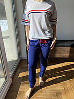 Пижама женская футболка и штаны комплект для дома и сна хлопок 50/52 трикотаж Vienetta (Турция)