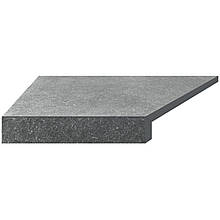 Кутовий елемент бортової плитки Aquaviva Granito Gray, Г-подібний, 595x345x50(20) ліва/45°