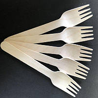 Виделка дерев'яна 16см 100шт К-АС-06