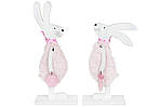 Дерев'яний декор Зайчик з хутром, 2 види, колір - рожевий  738-710
