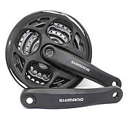 Велосипедный шатун Shimano 42/32/22 черный XMN-032