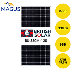 Сонячна батарея British Solar BS-330M-120 MONO PERC Half cell 9BB (монокристал)