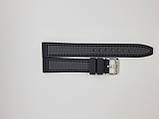 Чорний ремінець для годинника силікон з вуглецевого волокна 22 мм, фото 4