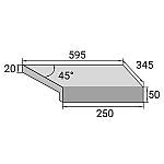 Кутовий елемент бортової плитки Aquaviva Granito Gray, Г-подібний, 595x345x50(20) права/45°, фото 2