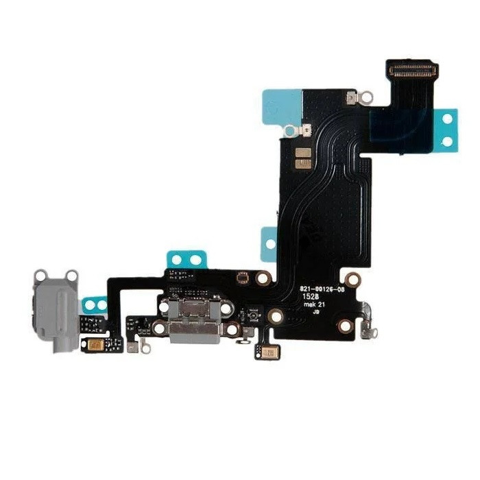 Шлейф для Apple iPhone 6 Plus коннектора зарядки, коннектора навушників з мікрофоном (Чорний), фото 1
