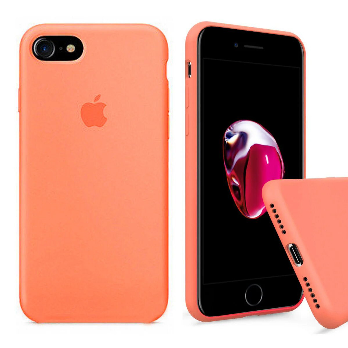 Чохол Silicone FULL case для IPhone 7 Papaya жовтогарячий, фото 1