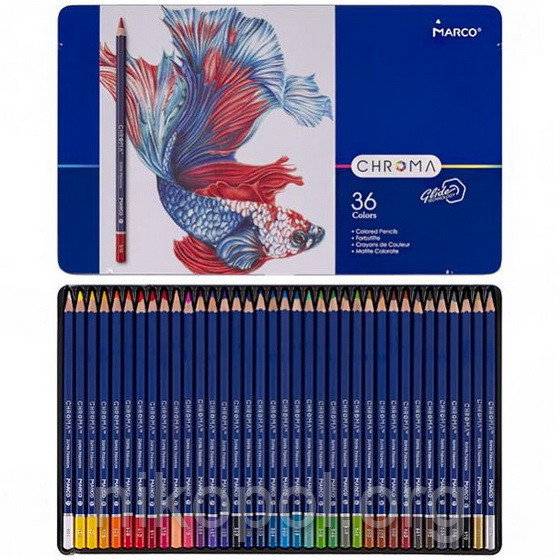 Набір кольорових олівців MARCO Chroma 8010-36TN, 36 кольорів