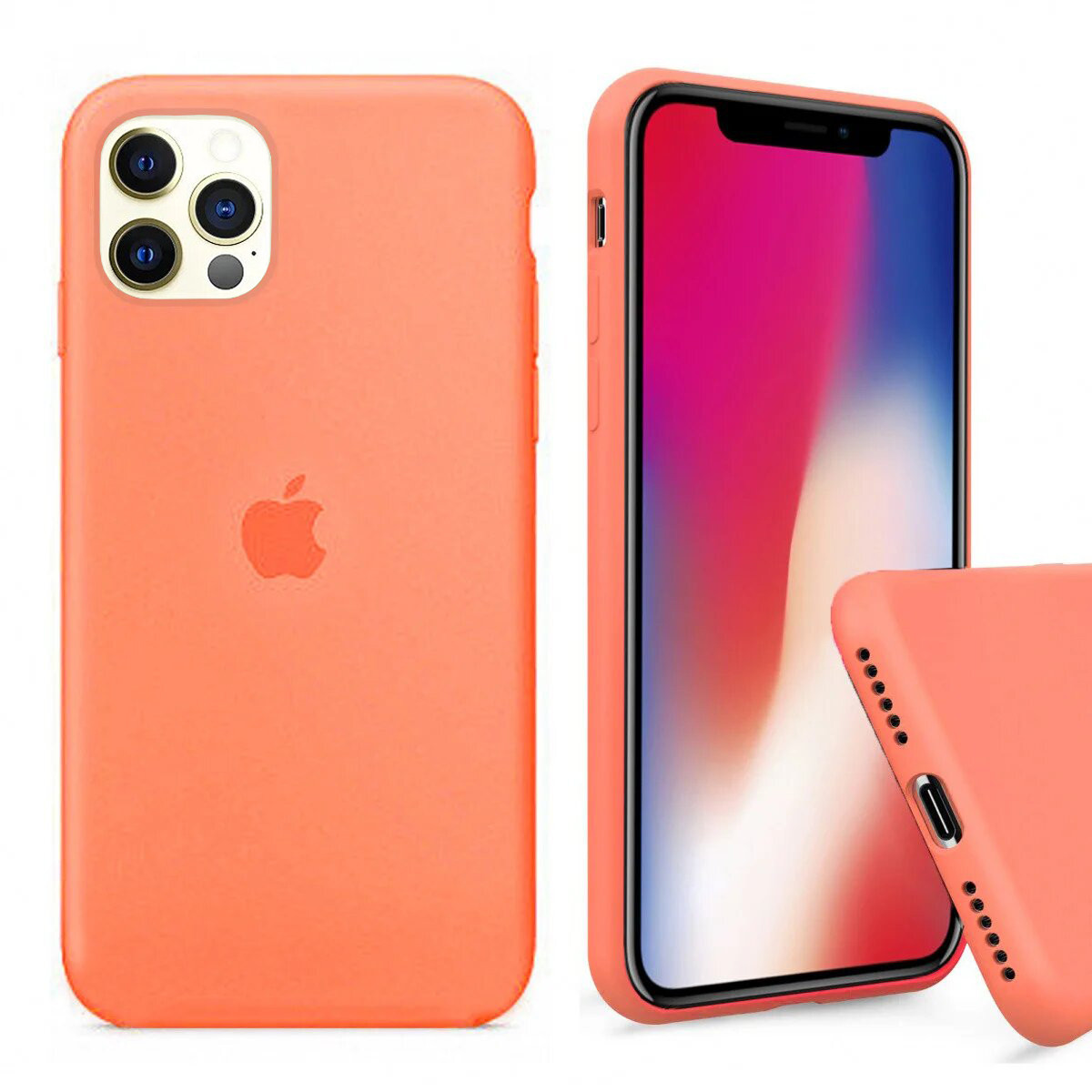 Чохол Silicone FULL case для IPhone 12 Pro Papaya жовтогарячий