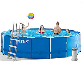 Каркасний басейн Intex, 457х122 см (картріджний фільтр-насос 3 785 л/год, сходи, тент, підстилка)