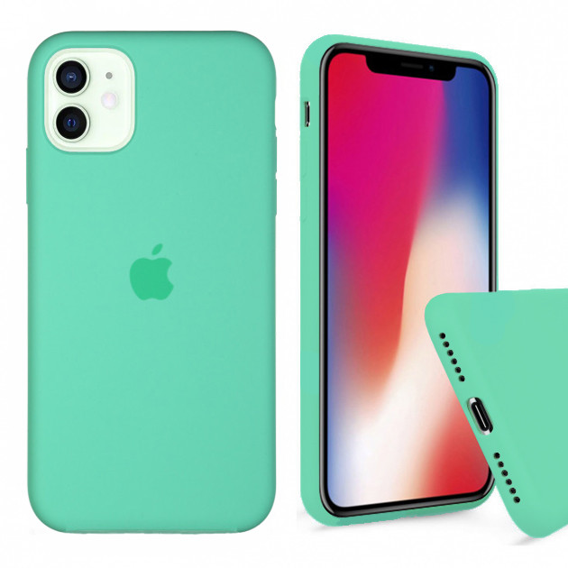 Чохол Silicone FULL case для IPhone 12 Spearmint фісташковий