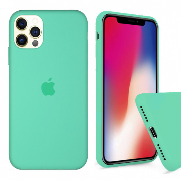 Чохол Silicone FULL case для IPhone 12 Pro Spearmint м'ятний
