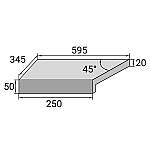Кутовий елемент бортової плитки Aquaviva Granito Light Gray, Г-подібний, 595x345x50(20) ліва/45°, фото 2