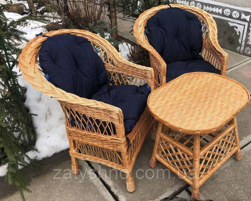 Мебель плетеная из лозы с накидками на кресла - фото 2 - id-p1361635923
