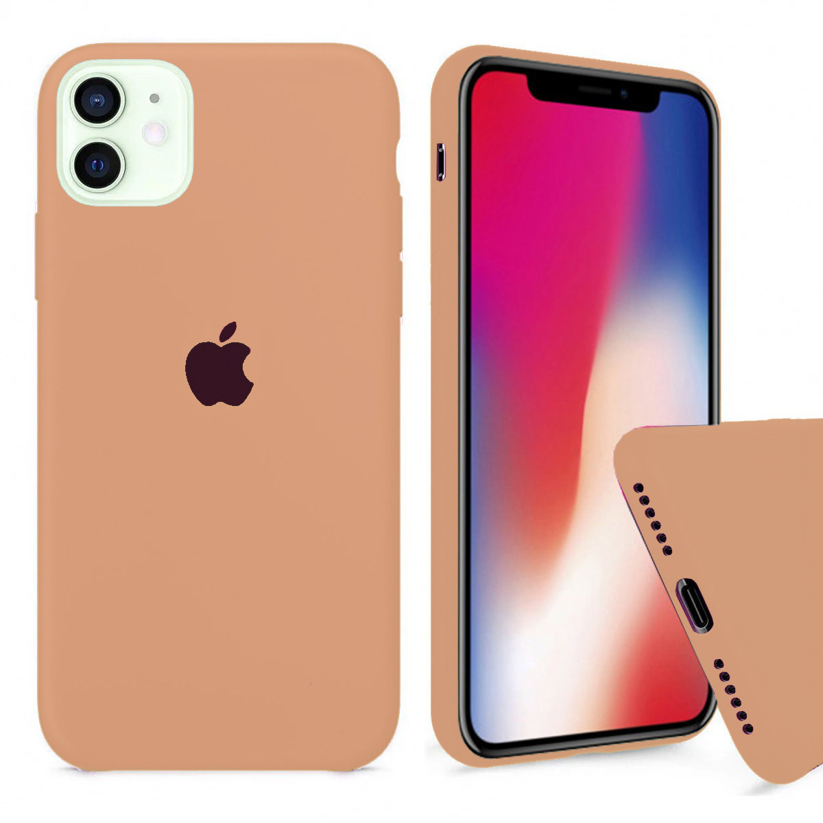 Чохол Silicone FULL case для IPhone 12 Gold пісочний
