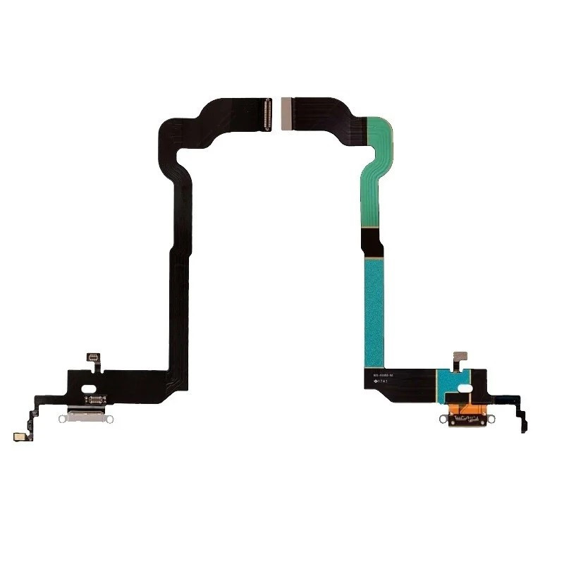 Шлейф для Apple iPhone X коннектора зарядки, коннектора навушників з мікрофоном (Сірий) Оригінал, фото 1