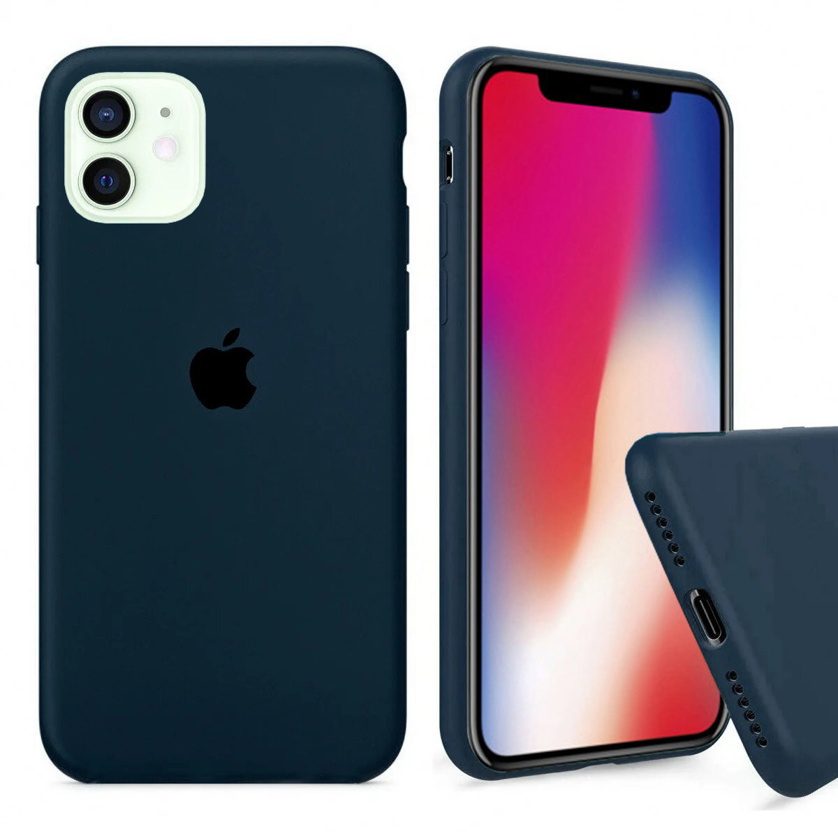 Чохол Silicone FULL case для IPhone 12 Mini Forest green темно-зелений