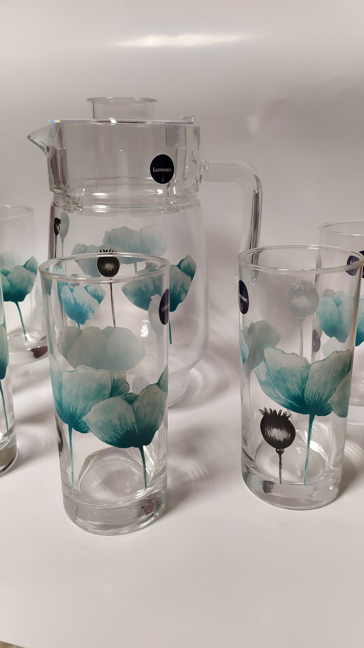 Набір глечик+стакани 6шт Luminark Angelique Turquoise R6286