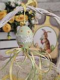 Пасхальне яйце "Ромашки" , Н-6-7 см, яйце прикраса для Великоднього кошика, оселі, фото 3