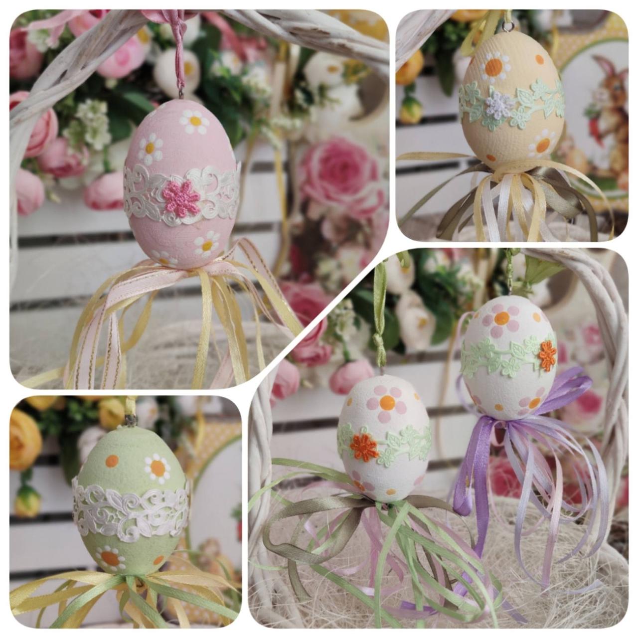 Пасхальне яйце "Ромашки" , Н-6-7 см, яйце прикраса для Великоднього кошика, оселі