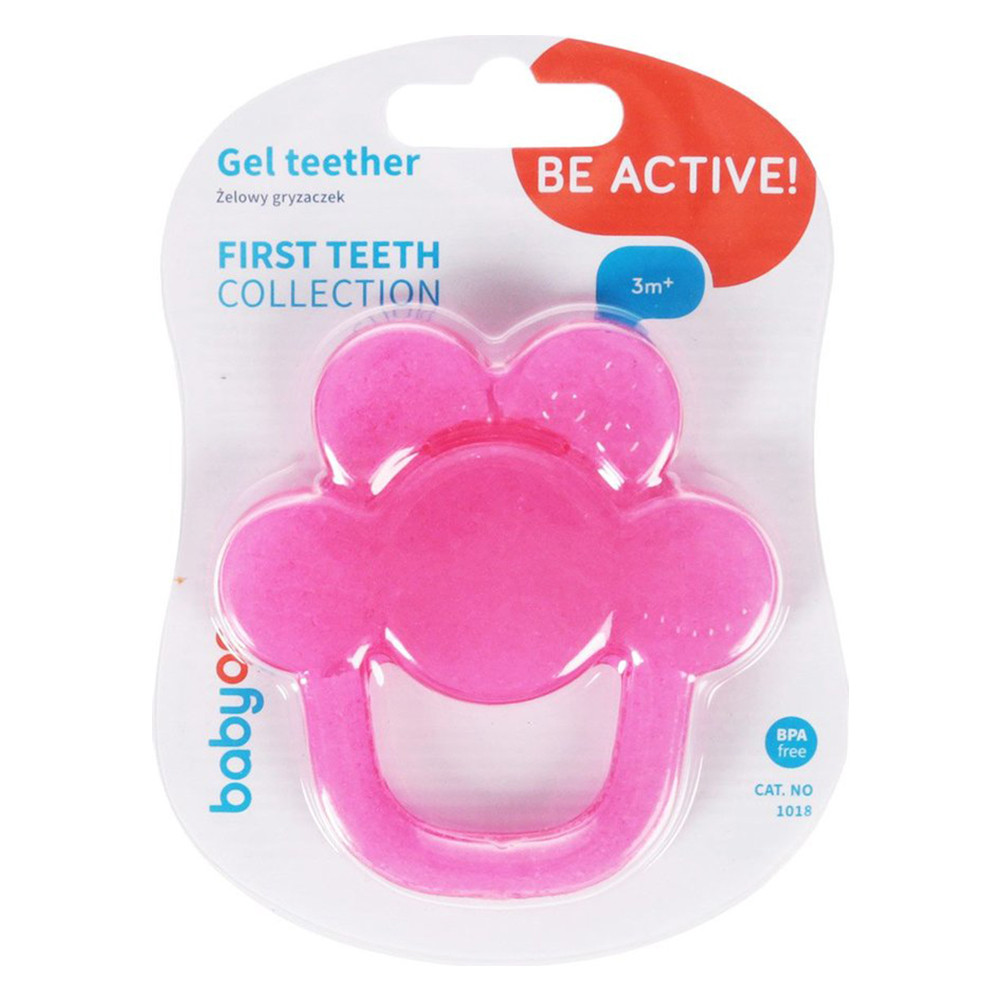 Прорізувач для зубів з гелем "Квіточка" рожевий BabyOno (5904341209694)