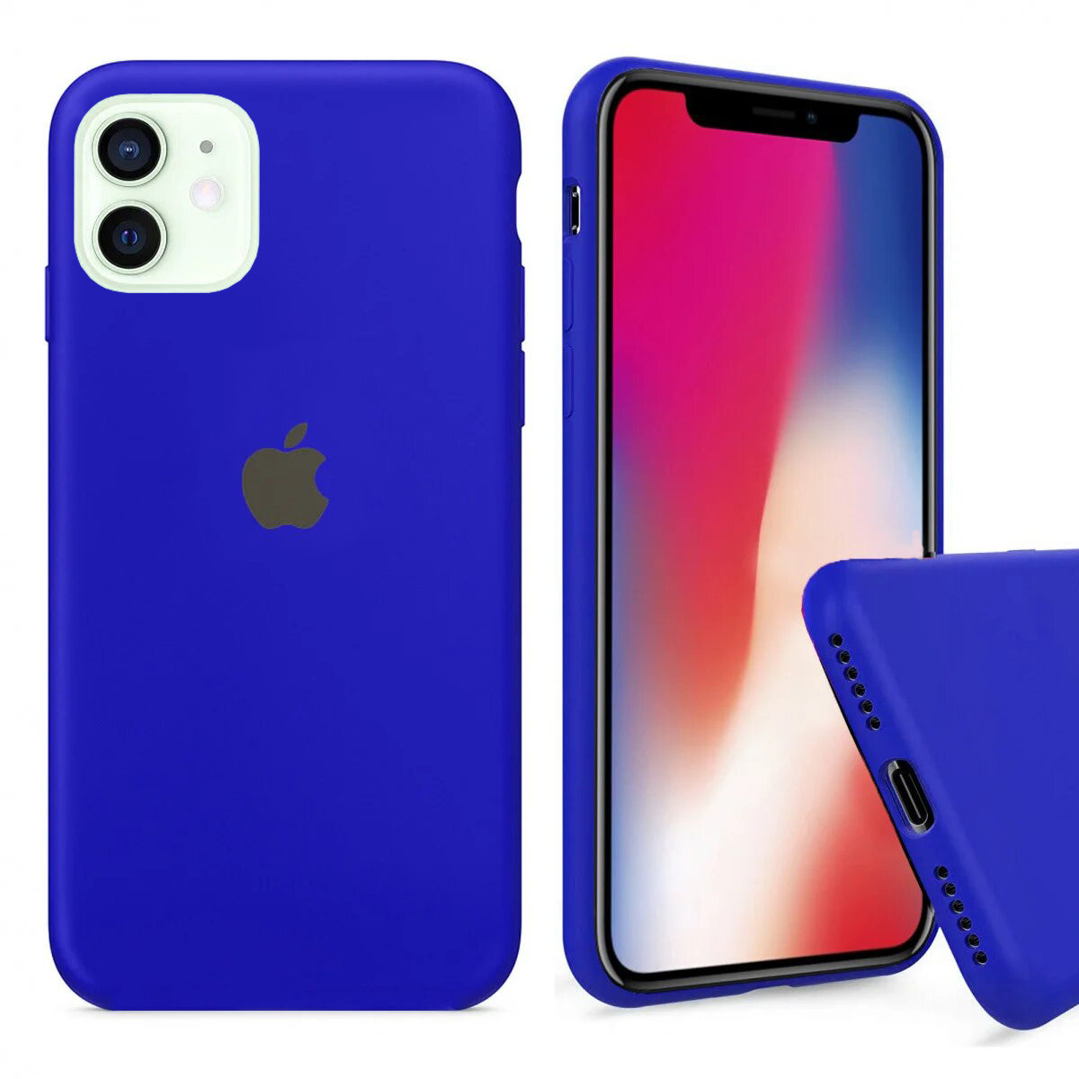 Чохол Silicone FULL case для IPhone 12 Mini Shiny Blue електрик
