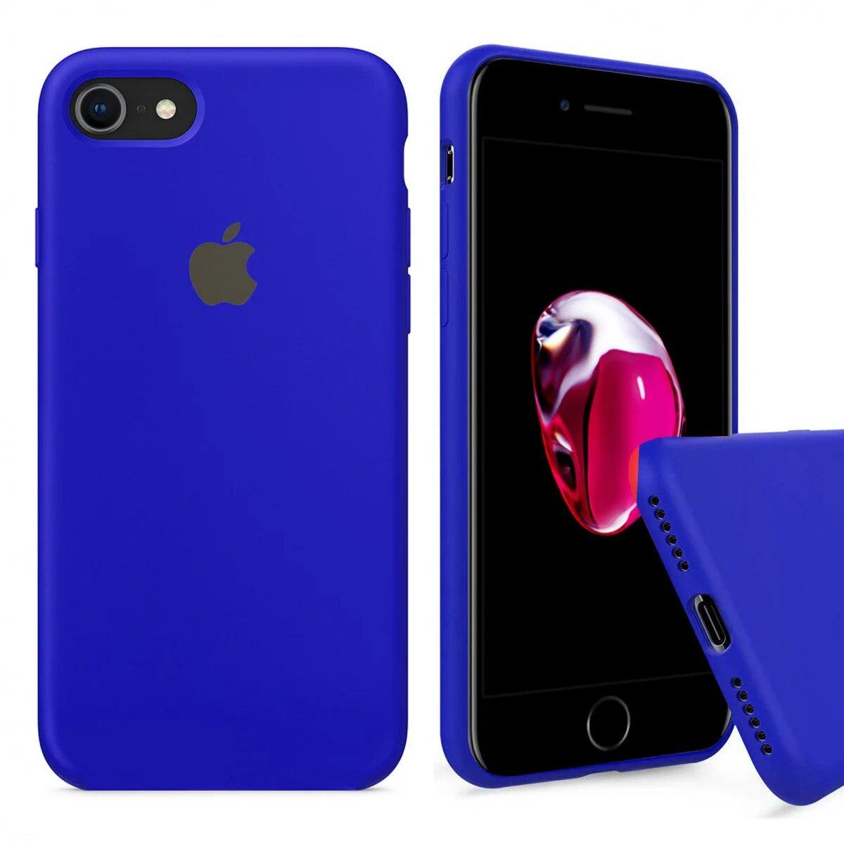 Чохол Silicone FULL case для IPhone 8 Shiny Blue електрик