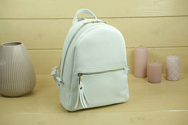 Жіночий рюкзак Лімбо з натуральної шкіри колір Білий, розмір середній