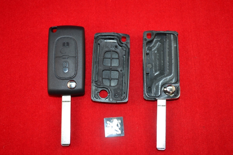 Ключ викидний Peugeot 307, 308, 308, 2 кнопки корпус без місця під батарейку - фото 1 - id-p28831718