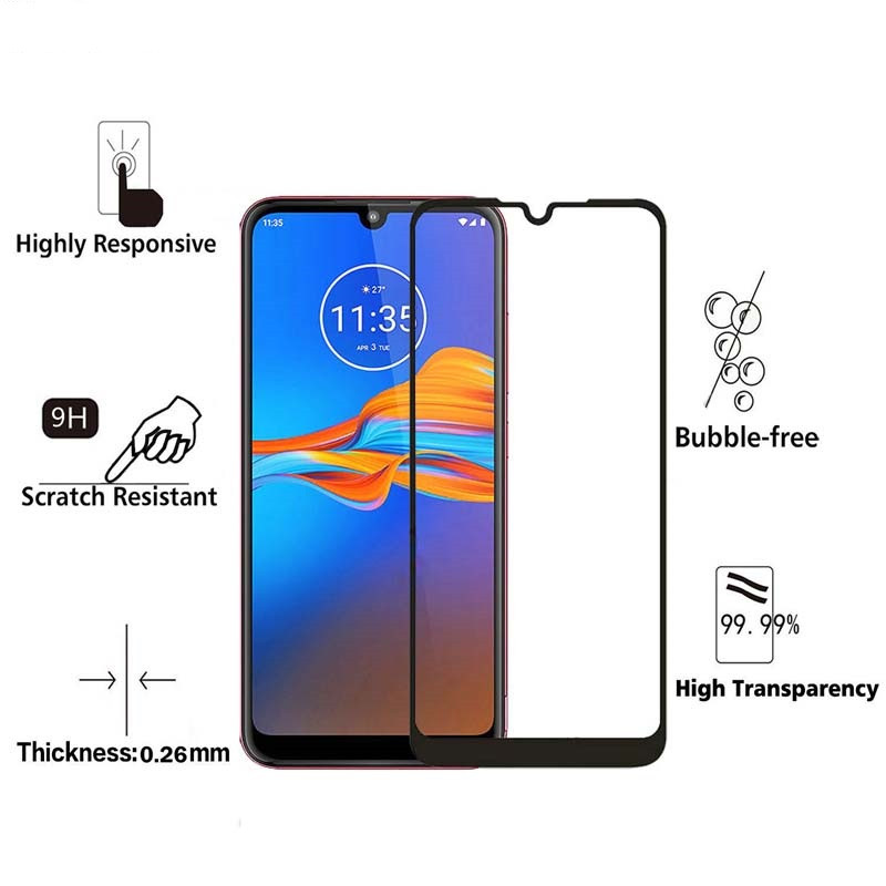 Захисне скло для Motorola Moto E6 Plus чорний