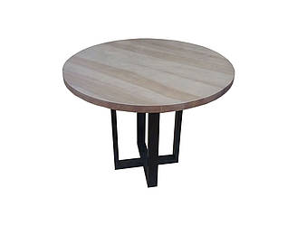 Стіл обідній круглий Лофт 100*75 см для кухні та вітальні. Стіл кухонний, меблі в стилі Loft для дому, офісу