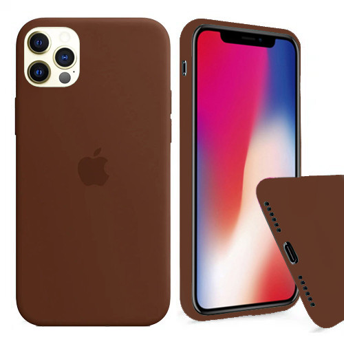 Чохол Silicone FULL case для IPhone 12 Pro Brown шоколадний
