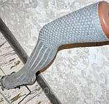 Світло-сірі жіночі гольфи вище колін, в'язані гетри з носком, Туреччина, фото 3