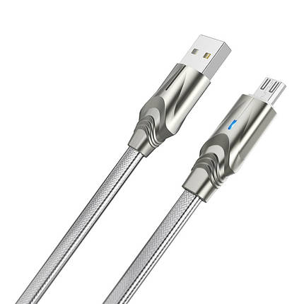 USB кабель  Borofone  BU12 Micro 1,2m 2.4A серый, фото 2