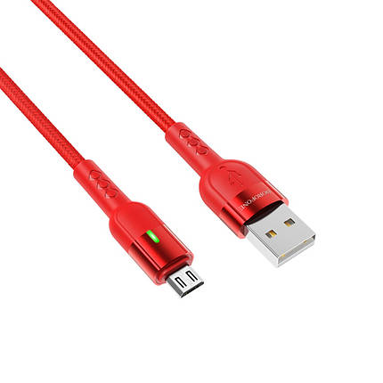 USB кабель  Borofone  BU17 Micro 1,2m 2.4A красный, фото 2