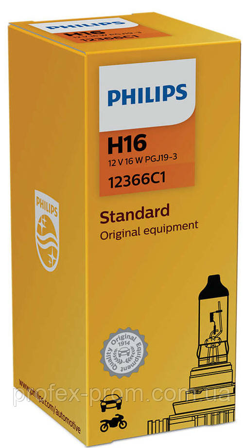 Автолампа Philips H16 12366 12V 19W PGJ19-3 (шт.)