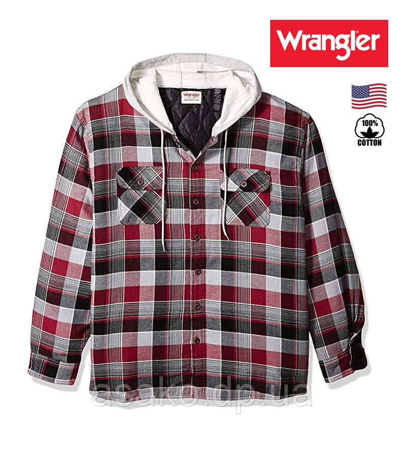 Сорочка-куртка Wrangler® фланелева з підкладкою і капюшоном/100% бавовна/с США
