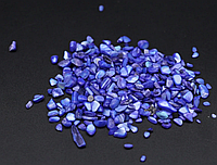 Натуральный перламутр крошка синий скол ракушка 2-8 мм (10 грамм) для декора в аквариум